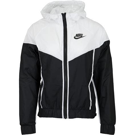 nike jacke damen windrunner schwarz weiß|nike running windrunner packable jacket.